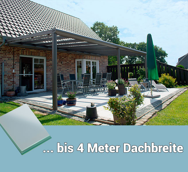 Terrassenüberdachung mit VSG-Verglasung, 8mm